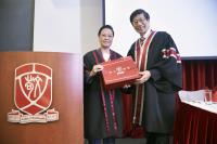 Ms Lina Yan Hau Yee (left) and Prof Kenneth Young, College Master (right)